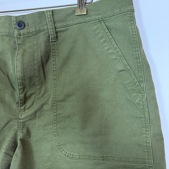 Madewell Patch Pocket Chino Utility Shorts Olive Green High Rise Size 33 NWT - Picture 6 of 8